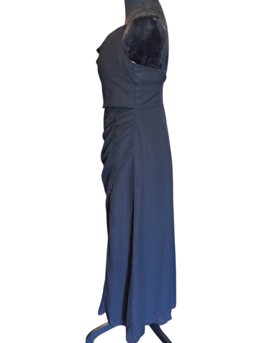 JJ’s House Gurdayia Black A-line Cowl Chiffon Dress #288318, Bust 33”Waist 27.5” - Picture 4 of 14